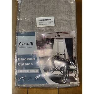 Airwill Full Blackout Curtains 52 X 84 Linen Look 2 Panels Set Grommets New